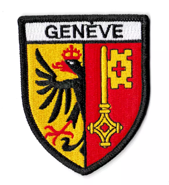 Patche écusson Genève ville Genava brodé blason patch thermocollant armoiries