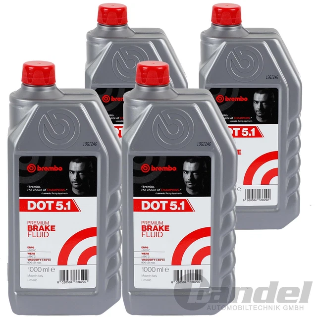 4x1L BREMBO DOT 5.1 LIQUIDO FRENI AUTO MOTO L05010
