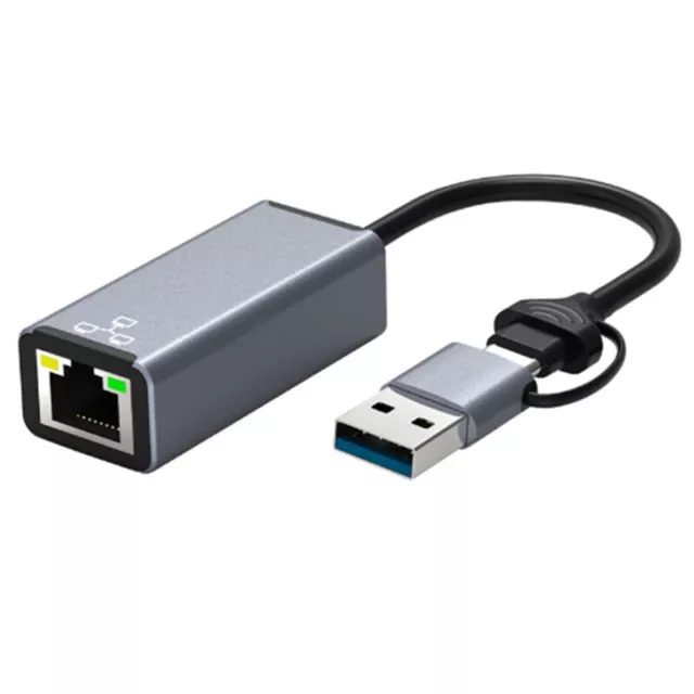 Adaptador Ethernet USB Tipo C de Dos Cabezales Tarjeta de Red USB Tipo C un5880