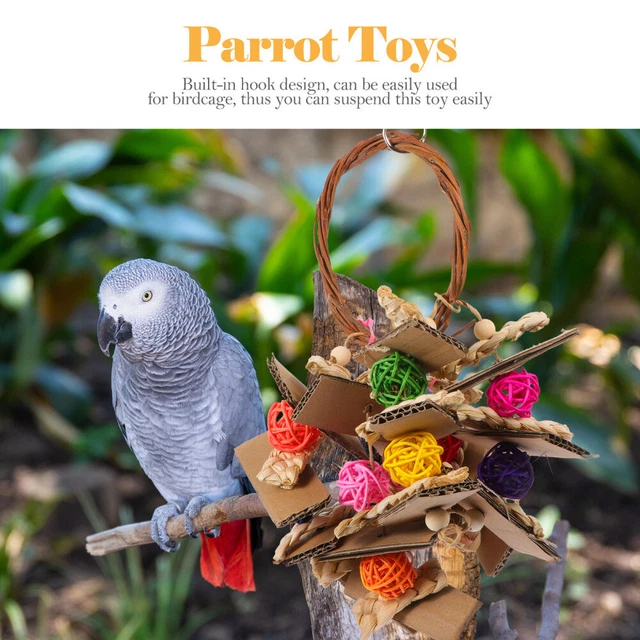parrot rattan toy 2x Vogel Barsch Ausbildung Spielzeug Budgie Kauen Spielzeug Vö 4
