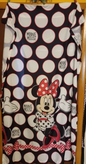 4-Pc Minnie Mouse Dots Curtain Window 2 Panels & 2 Tiebacks  W 41.25 x 65 L   H
