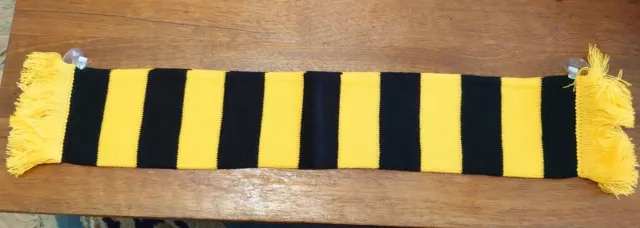5x Yellow and Black Mini Scarf Car Hang Up Rubber Suction Pads Football