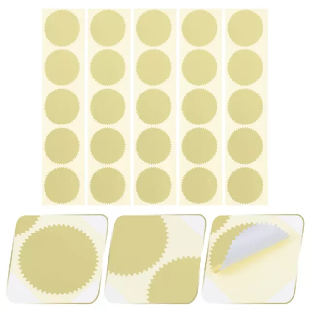 100 Pcs Embossed Stamp Foil Certificate Seal Labels Paper Stickers Gold Star