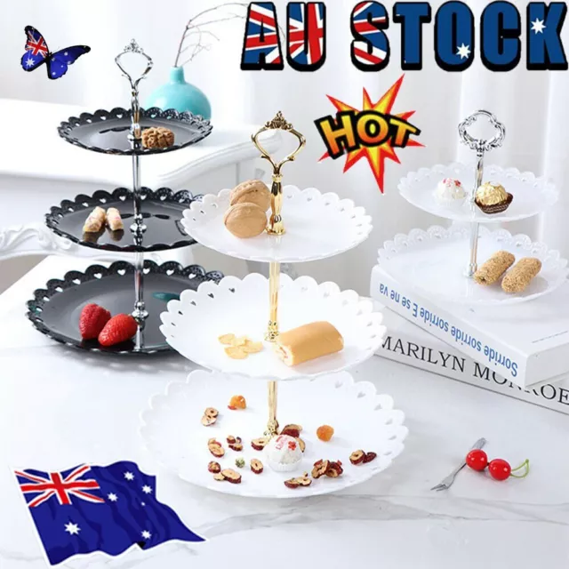 3 Tier Tool Cake Plate Stand Fruit Party ServiVP Fittings Food Cupcake Wedding