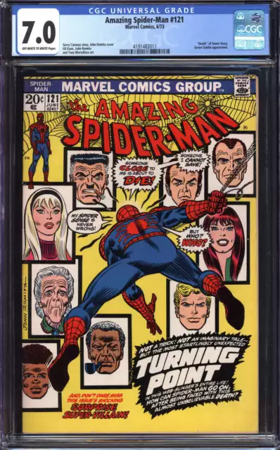 Amazing Spider-Man #121 Cgc 7.0 Ow/Wh Pages // "Death" Of Gwen Stacy 1 Id: 54287