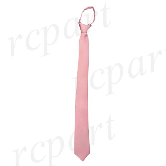 New formal men's pre-tied ready knot necktie poly wedding Dusty Pink prom slim