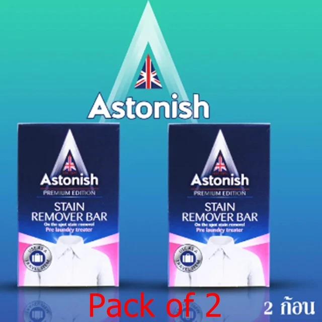 2X75G ASTONISH STAIN Remover Bar Pre Laundry Treater Clothes Carpets