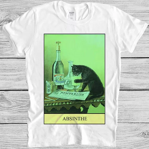 Black Cat Tarot Card Fortune Reading Absinthe Funny Meme Gift Tee T Shirt M1168