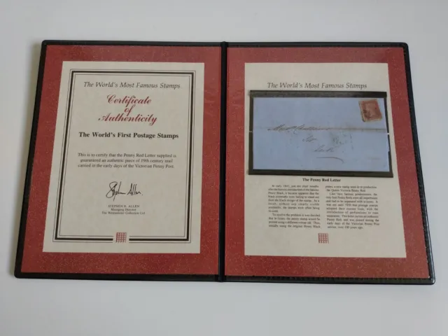 Penny Red Letter Stamp. The Westminster Collection + Certificate Of Authenticity