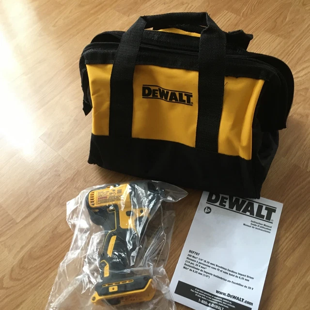 DEWALT 20V MAX 1/4 “ Brushless Cordless Impact Driver Dcf787 And Bag