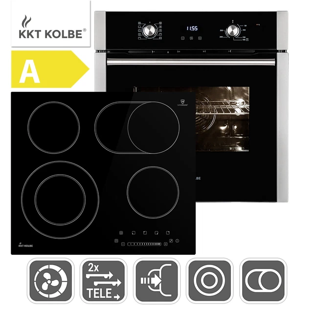 Cuisinière: 60cm Four encastrable EB8010ED + 59cm Plaque Eletrique KFS59RL Gril