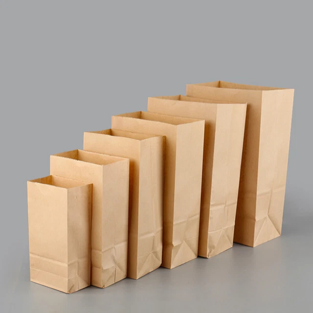 100 PCS Bread Paper Bags Bakery Carry Bag Candy Gift Bags Biscuit Bag 6