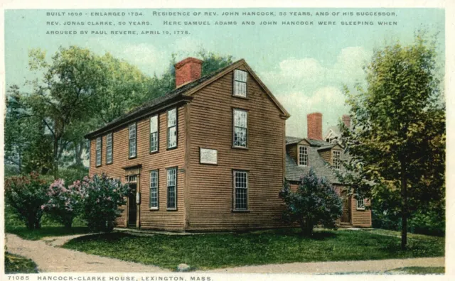 Vintage Postcard 1920's Hancock-Clarke House Residence Lexington Massachusetts