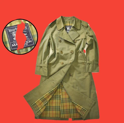 Burberry 80S  Trench Coat Iridescent Maruzen Size S Vintage