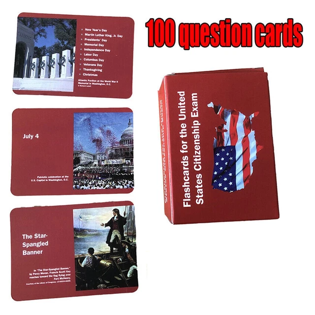 US CITIZENSHIP FLASH Cards 2024 Naturalization Test Study With 100QA