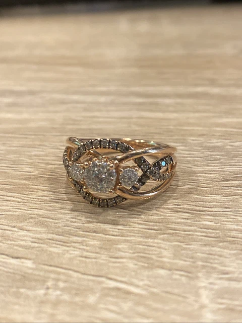 14K ROSE GOLD Levian White Chocolate Diamond Fancy Crossover