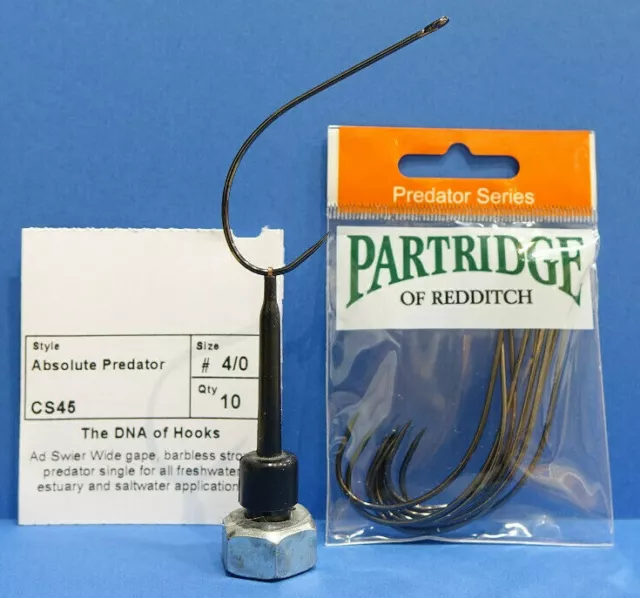 Pernice ABSOLUTE PREDATOR #4/0 BARBLESS nichel nero 10 gancio CS45 #4/0