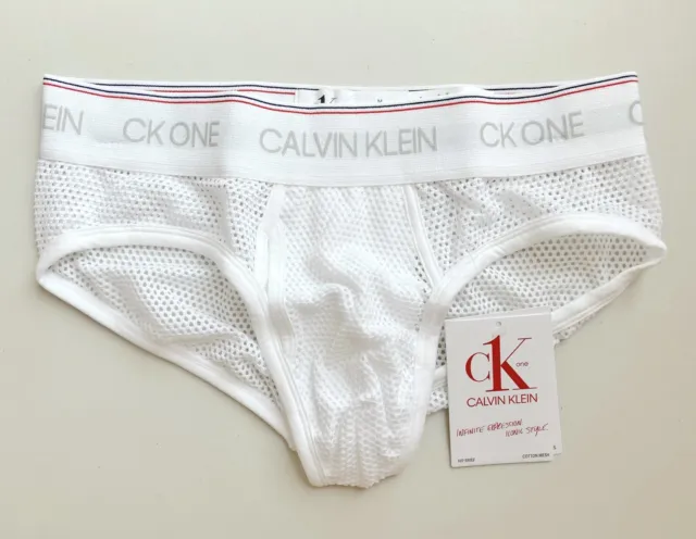 CALVIN KLEIN CK One Mesh Hip Briefs Men's XL Underwear NB2235 White $26.00  - PicClick