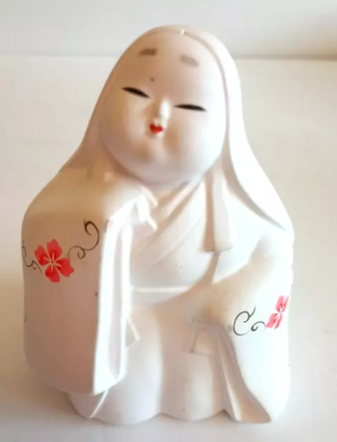 Vintage Japanese Hakata Doll Porcelain Bisque Clay Figurine 4" Tall