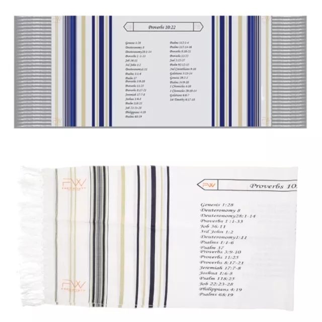 Tallit Prayer Shawl Regular Size 20x71inch with Tassles, Blue and Stripes