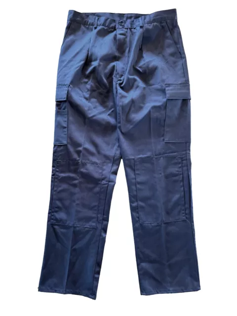SIZE 34 WORKWEAR Polycotton Kneepad Pocket Work Trousers Navy $18.64 ...