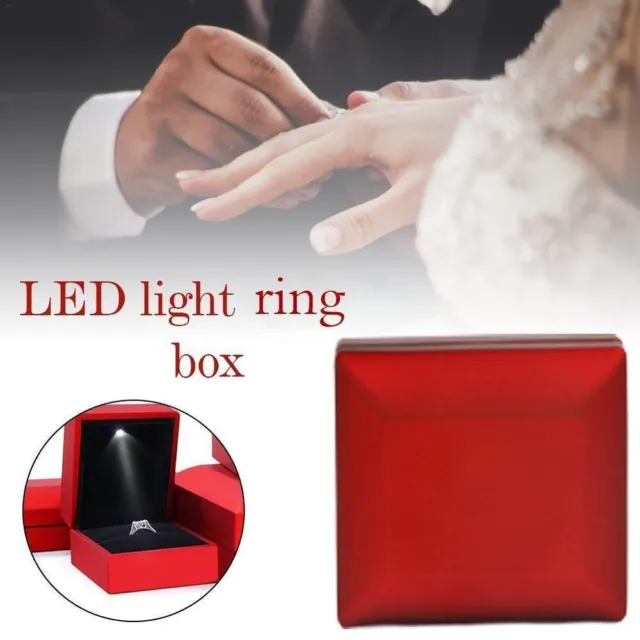 LED-Licht Verlobung sring Box LED-Licht-Ring-Box Schmuck Ring Box Ohrringe Fall