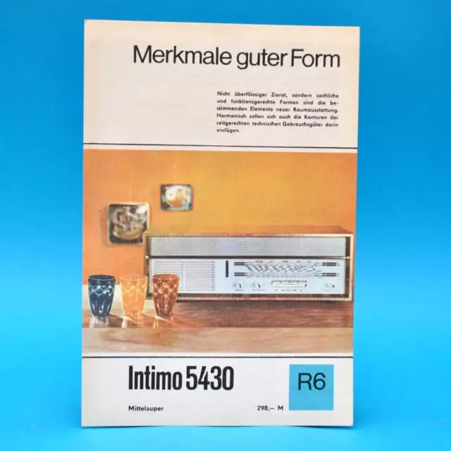 Intimo 5430 Mittelsuper DDR 1968 | Prospekt Werbung DEWAG Werbeblatt R6 F