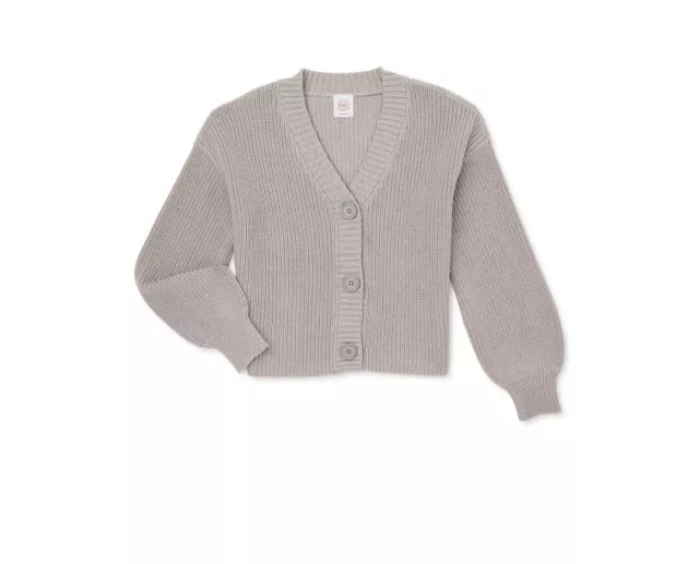 Wonder Nation Girls Cardigan Sweater Size S 6-6X Gray