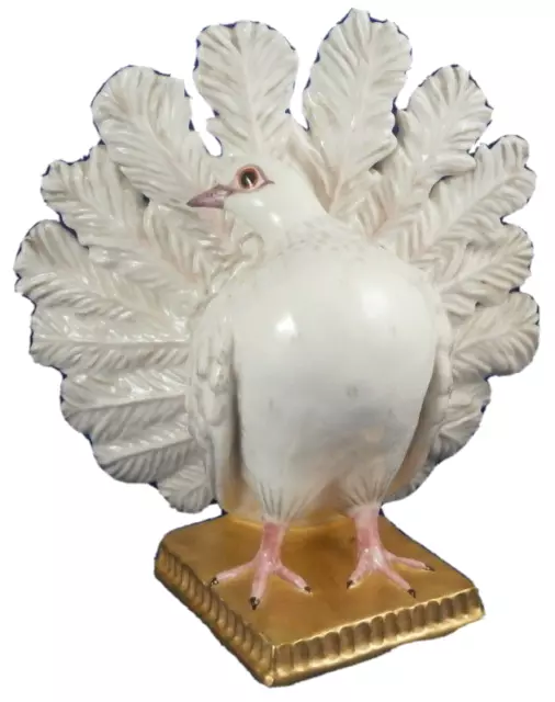 Nymphenburg Porcelaine Paon Colombe Oiseau Figure Figurine Porzellan Taube Figur