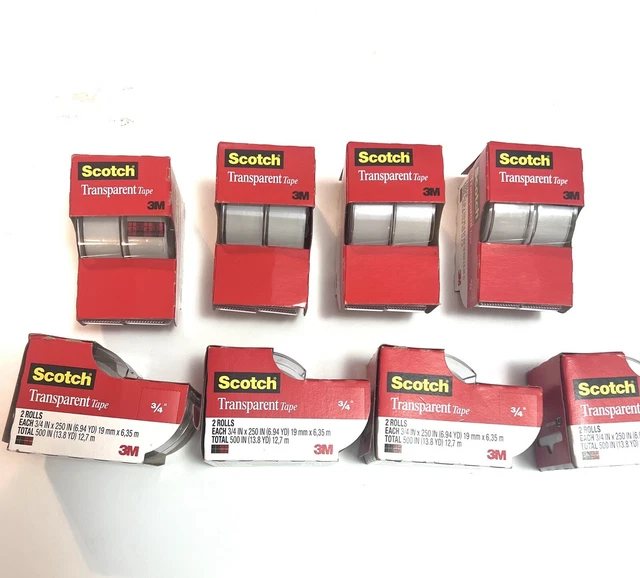 Scotch Transparent Tape 3/4" x 250" - 16 TOTAL ROLLS  #1257SS  (8 PACKS OF 2)