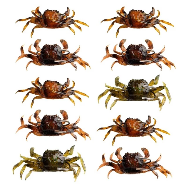 Leurre Souple Crabe - Tête Plombée Avec Hameçons - 1 Pièce - Pêche Mer Et Eau Douce