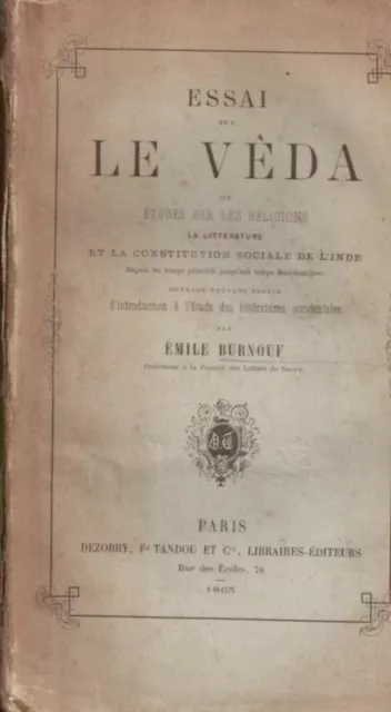 Essai sur le veda ou etudes sur les religions | Mauvais état