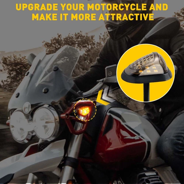 2X Motorcycle LED Turn Signals Amber Light BMW For Honda Chopper Bobber