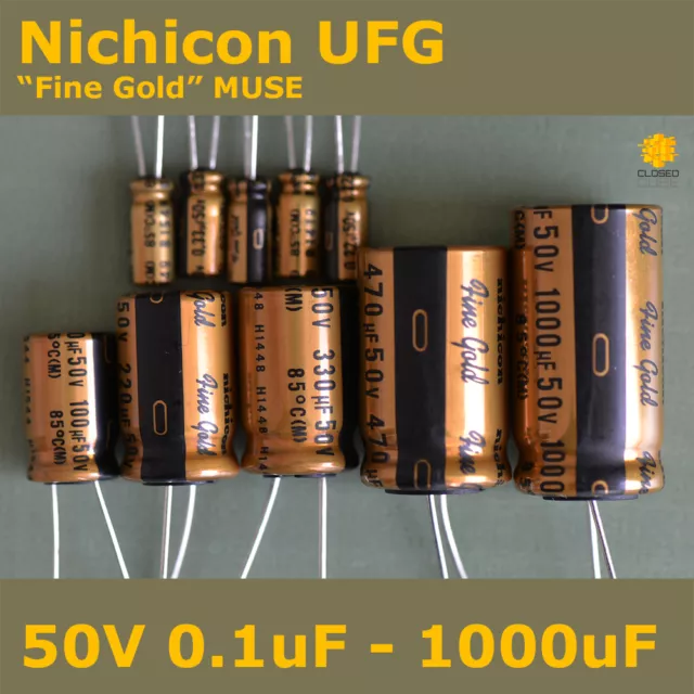 Nichicon UFG FG "Fine Gold" MUSE High Grade for Audio [50V] Capacitors