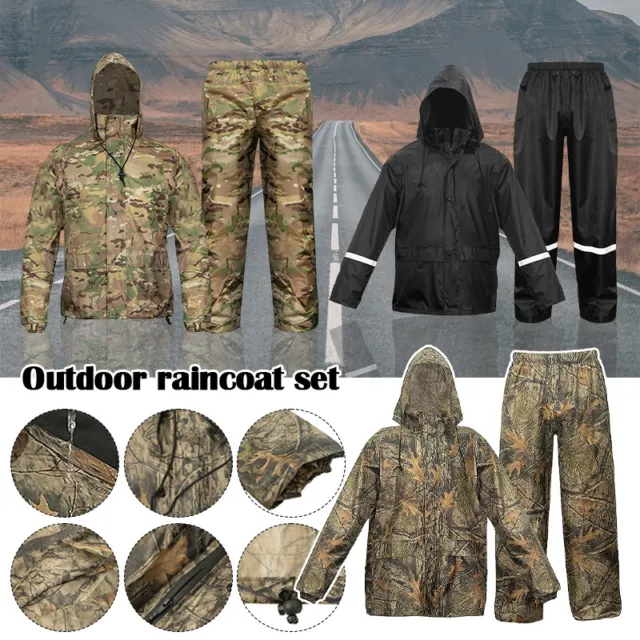 Outdoor Raincoat Suit Set Waterproof Hooded Cycling Fishing Lightweight Raincoat