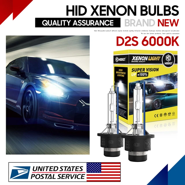 2Pcs D2S 4200K HID Xenon Replacement Low/High Beam Headlight Lamp Bulbs White