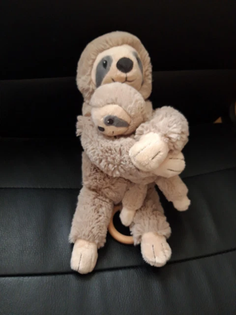 Doudou Musical Tex Baby Singe Paresseux Gris Taupe Beige 35Cm  Tbe 6
