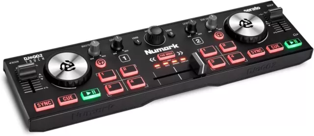 Numark DJ2GO2 Touch - Kompakt 2 Deck USB DJ Controller mit Mixer/Crossfader