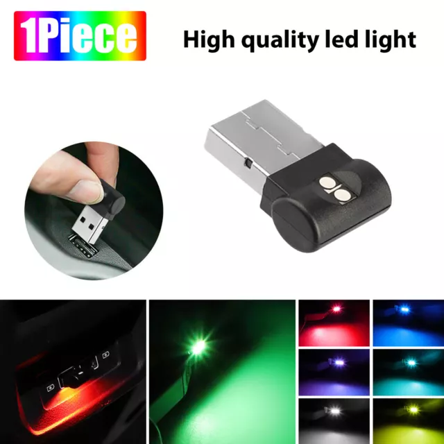 1x USB LED Mini Car Light Neon Atmosphere Ambient Bright Lamp Light Accessories