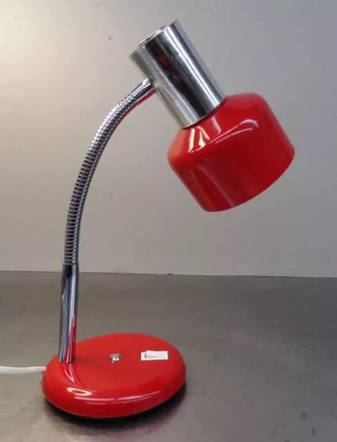 Kultige kleine Rot  Chrom Lampe Tischlampe vintage 1970er 2