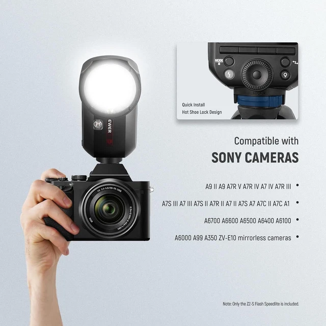 NUOVO Z2S TTL Flash testa rotonda Speedlite per Sony A9 II/A7/A7C II