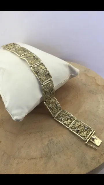 FILIGRAN Jugendstil Vintage Armband echtes Silber 835er, länge 19 cm