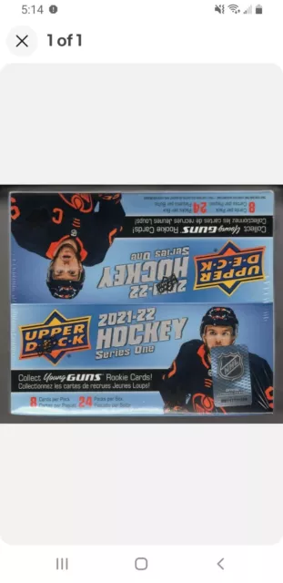 2021-22 UPPER DECK SERIES 1 FACTORY SEALED BOX WITH 6 YOUNG GUNS! low buy it now