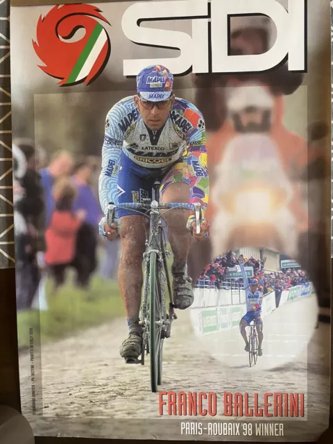 Poster Ciclismo Sidi X4. Colnago C40 Pinarello Campagnolo Raro anni '90