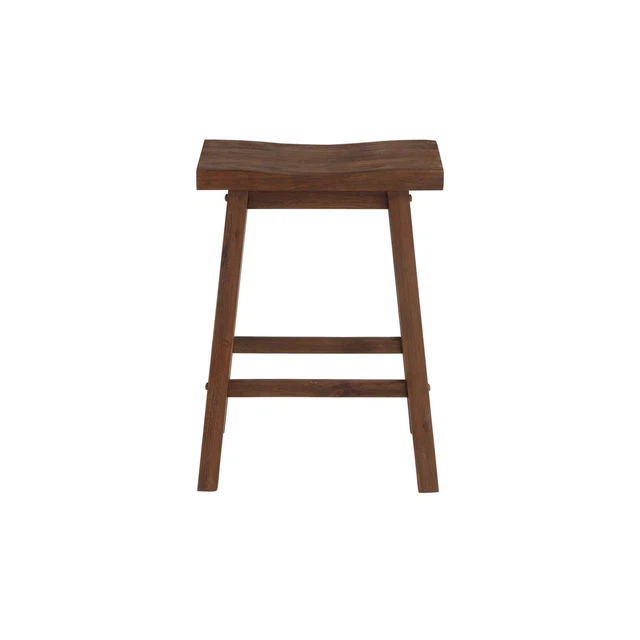 Boraam Sonoma Rubberwood Saddle Counter Stool With Chestnut Wire-Brush 75124