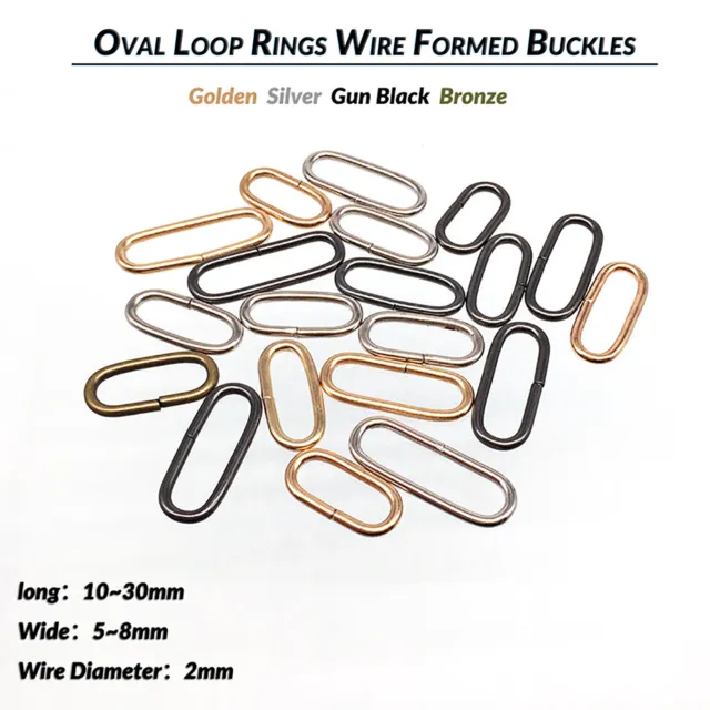 Metal Oval Loop Rings Wire Formed Buckles for Webbing Strap Tape Bag Multi Color