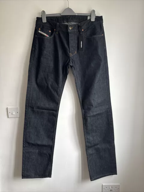 Diesel Larkee Jeans Men W34 L36 Blue Regular Straight Denim 008Z8 BNWT