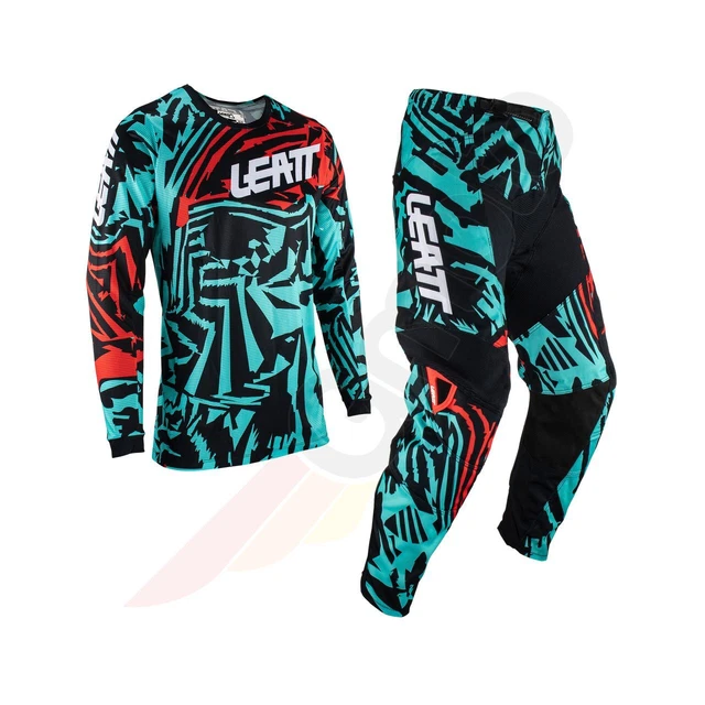 Leatt Ride Kit Abbigliamento 2 Pezzi Cross Enduro 3.5 Blu Nero Rosso L