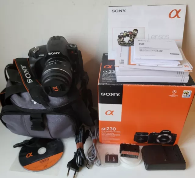 Sony a 230 Appareil photo reflex numérique Zoom Lens Kit boite notice sac