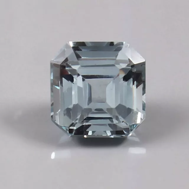 AAA Naturel Brésilien Bleu Aigue-Marine Desseré Gemme Asscher Coupe 8.5x8.5 MM